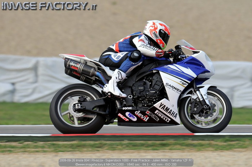 2009-09-26 Imola 0041 Rivazza - Superstock 1000 - Free Practice - Julien Millet - Yamaha YZF R1